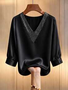 GlowEve CURVE Blus Ukuran Plus - Hitam - View 1
