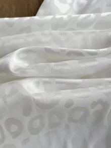 CovetEZ Pantalones casuales de pierna ancha con cordón ajustable, estampado de leopardo blanco, talla grande, otoño - Blanco - Ver 6