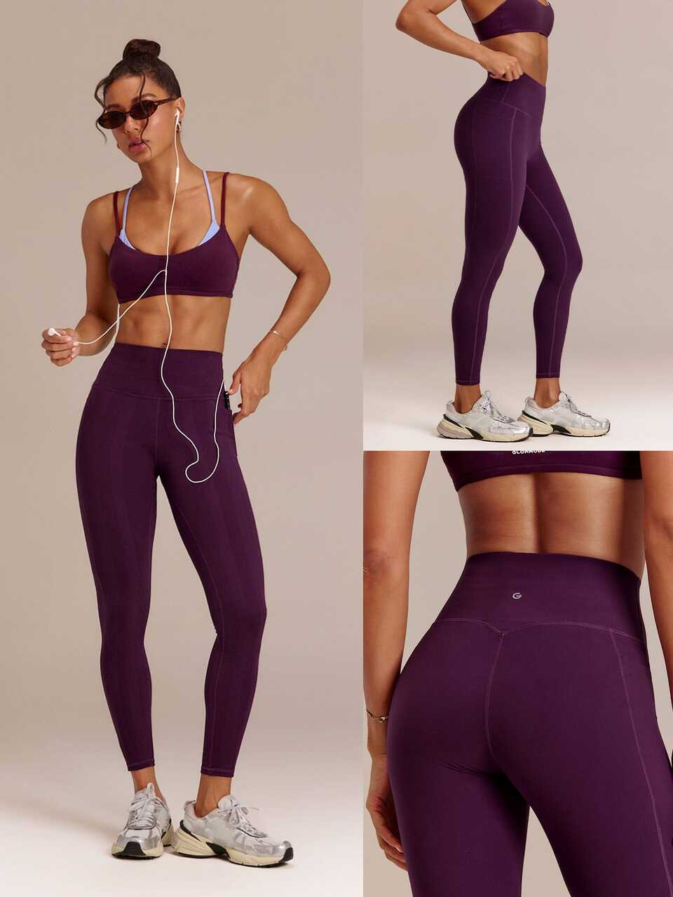 28" FeatherFit™-Sculpt Power Peak Resistance Leggings With Insta-Cinch Tummy Control & Side Pockets Medium Impact Training Workout Gym Active