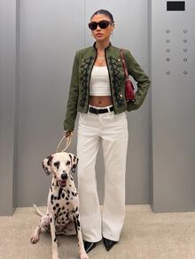 Muchica Olive Green Napoleon Braided Double Breasted Jacket Casual Military Style Winter Vacation Outerwear Going Out Basic Coat For Women - Army Green - View 3
