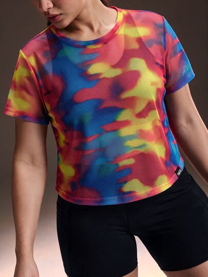 Powerista Women's Plus Size Camouflage Print Short Sleeve Casual Fitness Sports T-Shirt