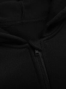 SHEIN 青少年女孩黑白膠帶與標誌刺繡休閒寬鬆夾克，返校季 - 淺灰色 - 查看 5