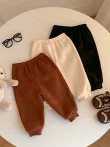 SHEIN 3PCS Baby Boys Bottoms Autumn Winter - Brown - View 2