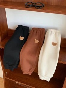 SHEIN 3PCS Baby Boys Bottoms Autumn Winter - Brown - View 4