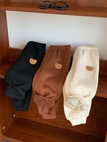 SHEIN 3PCS Baby Boys Bottoms Autumn Winter - Brown - View 5