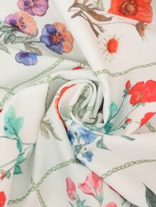 Vivid Eden 大码女士时尚休闲优雅浪漫度假印花系带两件套 - 彩色 - 查看 7