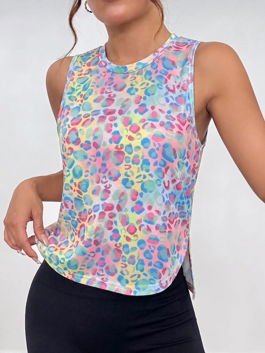 SHEIN Core Rhythm Casual Versatile Dopamine Colorblock Sleeveless Lightweight Comfortable Sports Tank Top - Multicolor - View 1