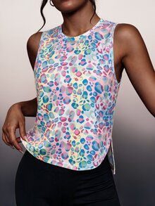 SHEIN Core Rhythm Casual Versatile Dopamine Colorblock Sleeveless Lightweight Comfortable Sports Tank Top - Multicolor - View 2