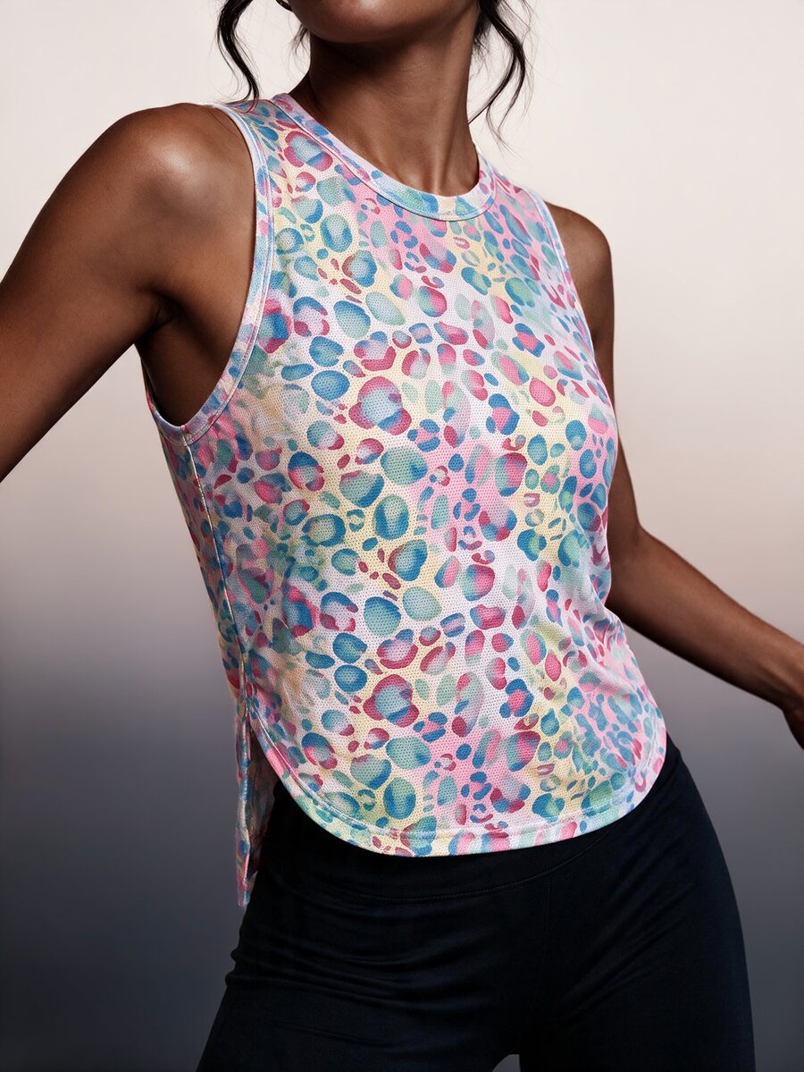 SHEIN Core Rhythm Casual Versatile Dopamine Colorblock Sleeveless Lightweight Comfortable Sports Tank Top - Multicolor - View 1