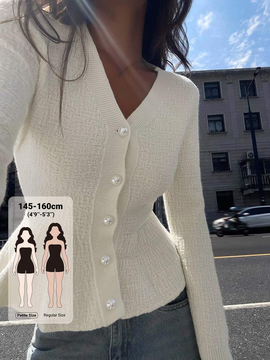 DAZY Women's Solid Color Casual Versatile Daily Wear Long Sleeve Sweater Fall - White - View 1