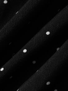 DAZY Women's Summer Elegant Polka Dot Print Tank Top And Skirt 2 Pieces Set - Black - View 3