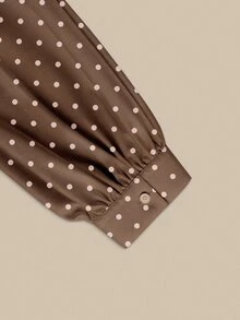Resyla Plus Size Autumn Casual Polka Dot Print Shirt - Multicolor - View 4