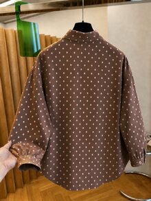 Resyla Plus Size Autumn Casual Polka Dot Print Shirt - Multicolor - View 2