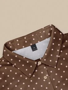 Resyla Plus Size Autumn Casual Polka Dot Print Shirt - Multicolor - View 3