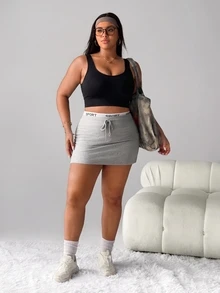 SHEIN Rhythm Era Women's Seamless Plus Size Sports Bra Gym Black Summer - Black - View 6