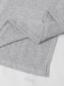 Teen Girls Spring/Autumn Grey Hooded Zip-Up Cropped Sweatshirt + Fitted Sleeveless Midi Dress 2 Pieces Casual Set - Grey - View 6