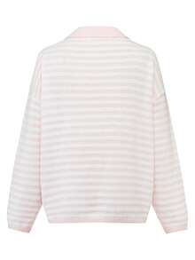 Momance Maternity White Colorblock Casual Baggy Daily Long Sleeve Sweater Autumn Formal Vacation - Multicolor - View 2