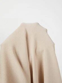 SHEIN Franclia Cardigan Rajut Kasual Korea Musim Gugur Terbaru untuk Wanita, Leher V, Kancing Depan, Tali Serut, Lengan Panjang, Warna Beige. - Aprikot - View 8
