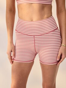 Aralina Women Houndstooth Biker Shorts Set Faux 2-In-1 Adjustable Strap Crop Top Outfit Gym Workout Summer Fall World Cup Watch Party Set - Multicolor - View 7