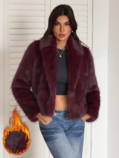 SHEIN Tall معطف فرو صناعي موضة الخريف/الشتاء للتنقل