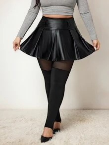 Enliva Women's Curve Plus Size Stockings,Black Autumn Classy Rave Anti Slip High Leg Mesh Patch Tights For Apple Rounded ,Fashionable Daily Wear - Black - View 3