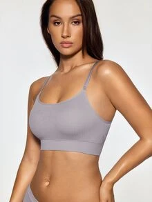 SHAPORA Women's Seamless Comfortable Deep U Backless Bra Wireless - Light Grey - View 6