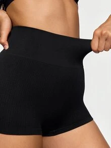 SHAPORA 1pc Women Seamless Snug Fit Waist High-Waist Shaper Brief - Black - View 5