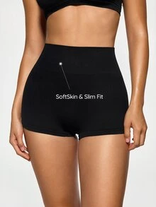 SHAPORA 1pc Women Seamless Snug Fit Waist High-Waist Shaper Brief - Black - View 3