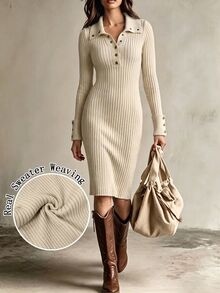LUMIGAL Women Sweater Dresses - Aprikot - View 7