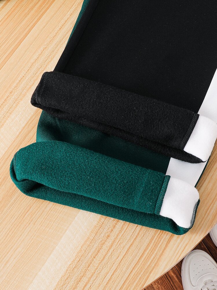 SHEIN Kids 2pcs Teen Boy Casual Basic Color-Blocked Sweatpants; Suitable For Autumn And Winter, Back-To-School Season - Multicolor - View 6