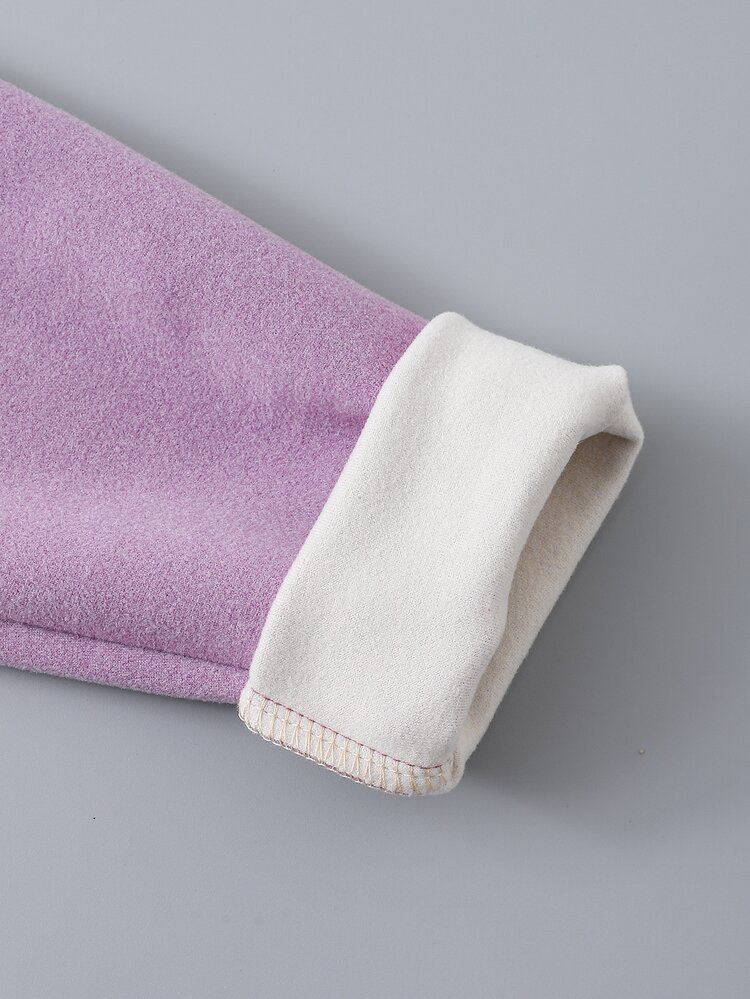 [2 Sets Randomly Sent]+ Girls' Solid Color Derong Leggings, Autumn/Winter Versatile Slim Fit Soft Solid Color Fleece-Lined And Thickened Autumn/Winte - Multicolor - View 4