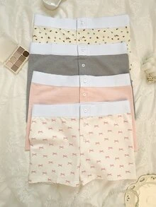 CovetEZ Striped Colorblock Elastic Waist Women's Shorts - Multicolor - View 4