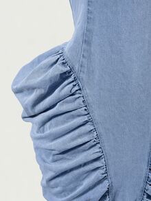 Mistrie Casual Denim Dress For Women - Blue - View 5