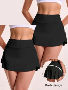 Velisys Velisys Women's Plus Size Colorblock Casual Daily Sports Skort 2-Piece Set - Black - View 2