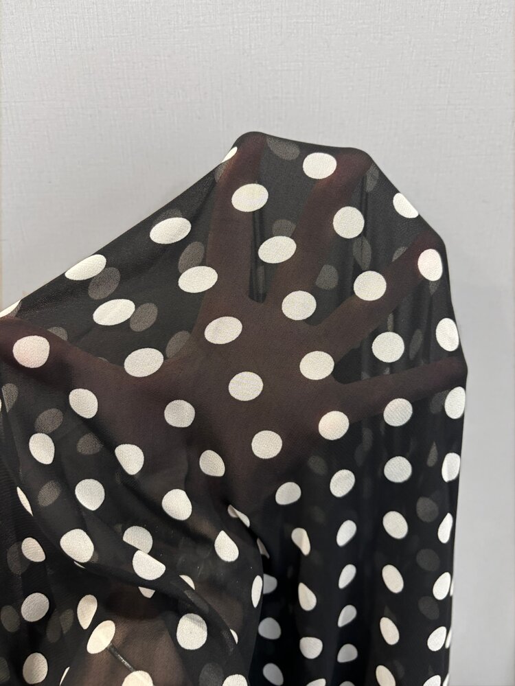 SHEIN Gaun Panjang Wanita Elegan Bergaya Retro Motif Polkadot, Leher V Polkadot Hitam Putih, Pas di Pinggang, Bentuk A-Line, Cocok untuk Liburan Pantai dan Makan Siang di Musim Panas - Hitam - View 7