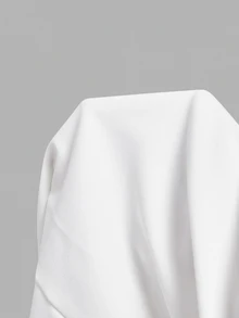 SHEIN MOD 女款優雅白色珍珠裝飾寬腿褲，附不對稱裙擺疊層，時尚全長長褲，白色寬腿褲，秋季長褲 - 白色 - 查看 8