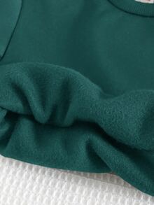 Cozy Pixies 2pcs Baby Girl Floral Print Knit Soft Crew Neck Long Sleeve Sweatshirt And Pants Set - Green - View 6