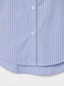 GlowEve CURVE Plus Size Women's Casual Striped Button Patchwork 2 In 1 Sweatshirt Fall - Multicolor - View 4