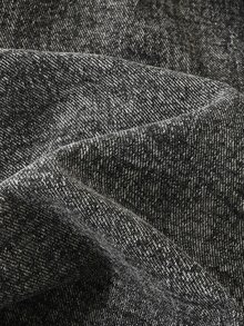 SHEIN Explorewe Denimly 男童休閒日常都市街頭運動衫布料拼接設計可拆卸帽兜極簡舒適水洗牛仔夾克 - 黑色 - 查看 6