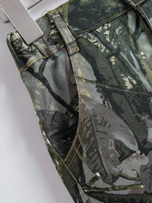 SHEIN Boys' Casual Straight Leg Camouflage Denim Jeans - Army Green - View 9