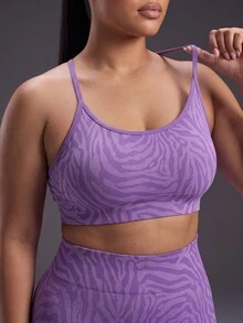 Powerista Women's All-Over Print Camisole Top And High-Waisted Leggings Casual Daily Plus Size Sports Set Gym Workout Fitness Running Going Out Training - Purple - View 7