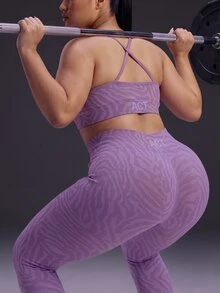 Powerista Women's All-Over Print Camisole Top And High-Waisted Leggings Casual Daily Plus Size Sports Set Gym Workout Fitness Running Going Out Training - Purple - View 8