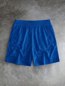 GETOML Men's Fashion Blue And White Striped Colorblock Drawstring Waist Casual Streetwear Shorts Gym Summer - Blue - View 5