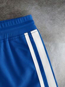 GETOML Men's Fashion Blue And White Striped Colorblock Drawstring Waist Casual Streetwear Shorts Gym Summer - Blue - View 8