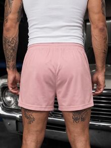 GETOML Men's Casual Shorts With Side Stripes And Drawstring Waist - Pink - View 3