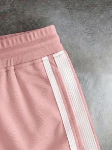 GETOML Men's Casual Shorts With Side Stripes And Drawstring Waist - Pink - View 8