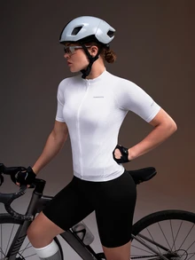 Powerista Women's Letter Pattern Zipper Casual Daily Cycling Short Sleeve Top White Quick-Drying Cycling Jersey With Reflective Design Breathable Workout - Dark Green - View 2