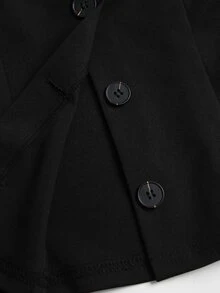 Sweetra Fashionable Sexy Off-Shoulder Design Spring Long Sleeve Elegant Minimalist Commuter Versatile American White-Collar Professional Style Women's Blazer - Black - View 5
