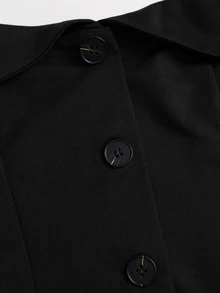 Sweetra Fashionable Sexy Off-Shoulder Design Spring Long Sleeve Elegant Minimalist Commuter Versatile American White-Collar Professional Style Women's Blazer - Black - View 8