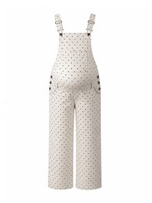 SHEIN Maternity Polka Dot Fashion Denim Overalls - Beige - View 4